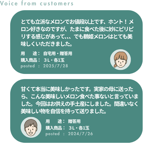 鶴姫メロンセット【庄内砂丘メロン】の商品画像 7